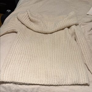 Meshki Off-the-Shoulder Cream Sweater